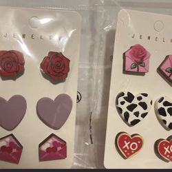 New Valentine Earrings 8.00 Each Set . Wood 