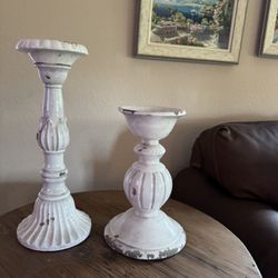 Pottery Barn candle holders (2)
