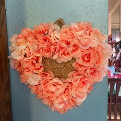 Beautiful Valentine’s Wreath And Neutral Enough To Leave Up Spring And Easter
