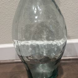 Large Decorative Glass Bottle / Vase – Rustic Blue-Green