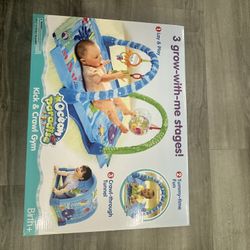 New-Ocean Paradise Kick & Crawl Gym - 3-In-1 Play Mat For Infants