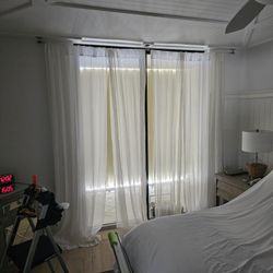 White Sheer Curtains With Rods 18 Ft Total Each Section Is 3 Ft