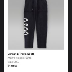 Jordan x Travis Scott Fleece Pants Jumpman Jack Release - Black - 2XL