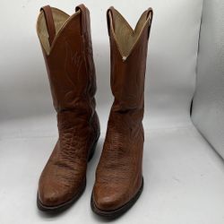 CEBU  rare men vantage Western  Boots Men Brown Leather Toe Pull-on size 8.5