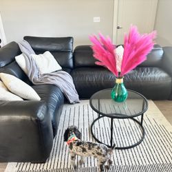 American Signature Leather Sectional 