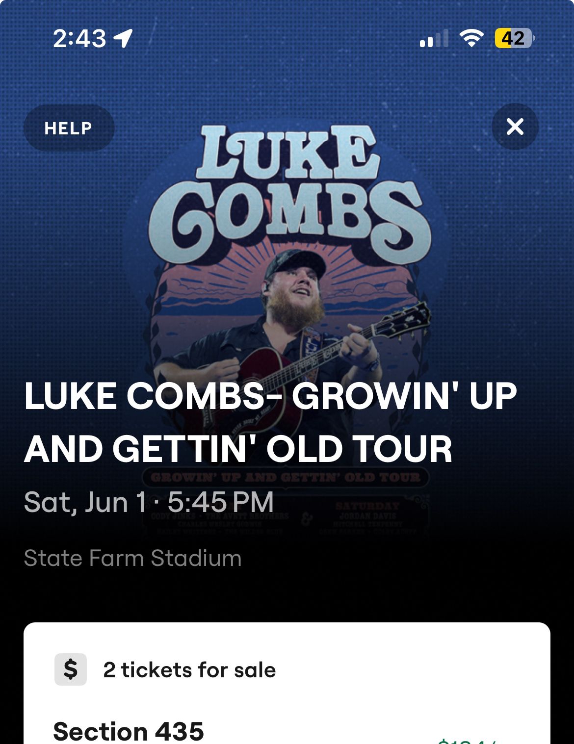 Sat Luke Combs Tickets