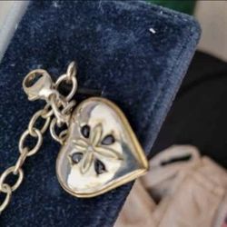 Bradford Exchange Sterling Diamond/sapphire My Blessed Daughter Bracelet 