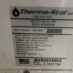 Quest Dual 155 Overhead Dehumidifier