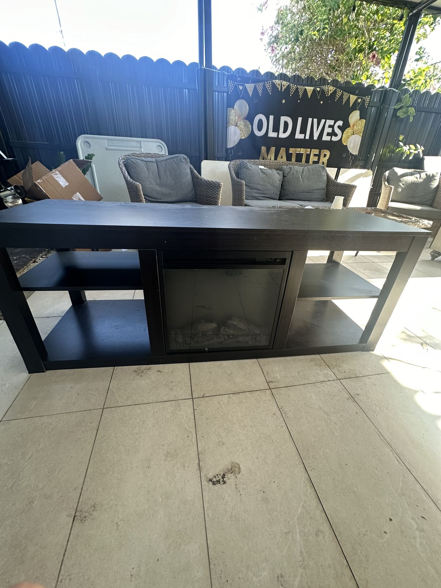 Tv fireplace stand