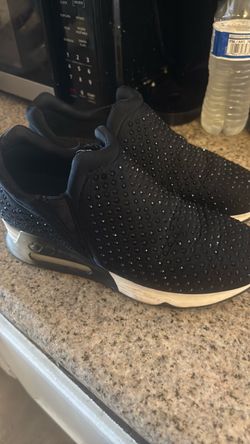 Black Rhinestone Slip-On Sneakers size 9