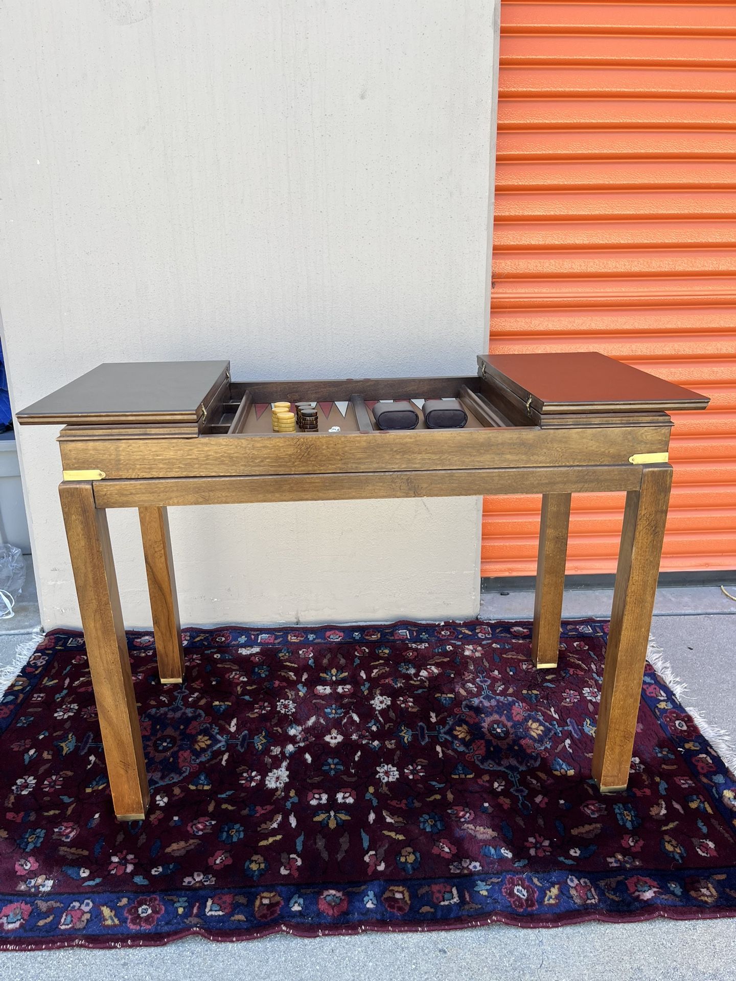Vintage - Lane Furniture - Campaign style, Mid Century Modern - Fliptop Backgammon sofa table
