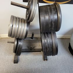 Weights. 575 Pounds In Plates.
