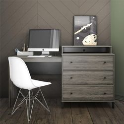 *Brand New* Novogratz Kalissa Dresser/Desk Combo with Wireless Charger, Gray Oak 