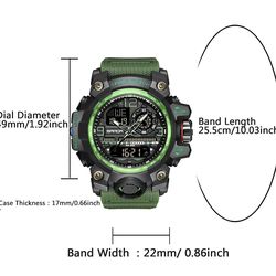 Men's Sportive Analog-digital Quartz Watch, Fashionable Waterproof Watch with Luminous & Alarm & Calendar Function, Waterproof Multifunctional Watch w