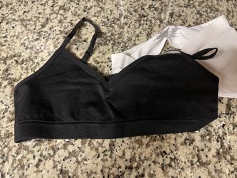 2 Brand-New Black & White Training Bras-Size Large