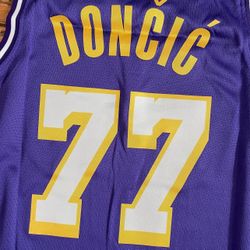 New 2025 purple, Yellow White Purple Los Angeles Lakers Luka Doncic Basketball Jersey