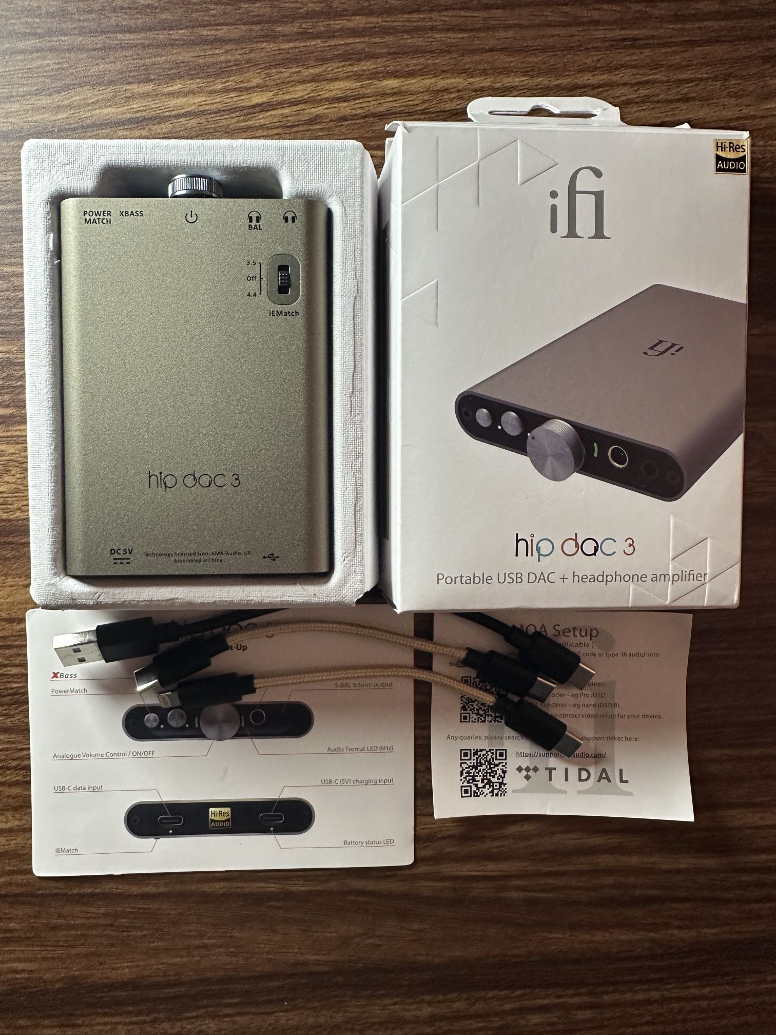 iFi Hip DAC 3 Portable USB DAC + Headphone Amplifier (Gold - Like New)