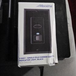 Maxima 3 Way Single Pole Dinmer Switch,indicator Light,black