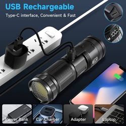 Rechargeable LED Flashlights High Lumens: 120000 Lumen Super