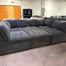 Tisdale 6-Piece Fabric Sectional - Gray