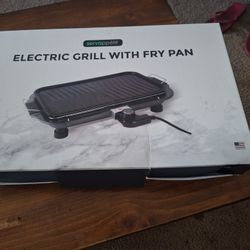 Electric Grill With Fry Pan