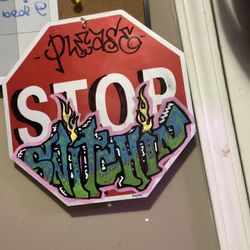 Custom Graffiti Stop Sign