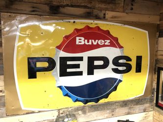 Vintage Pepsi Sign 33”x59”