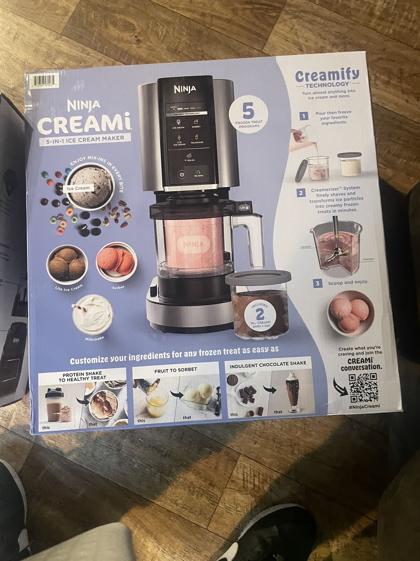 Ninja™ CREAMi™ Ice Cream Maker, 5 One-Touch Programs, with 2 Pints Included, Walmart Exclusive