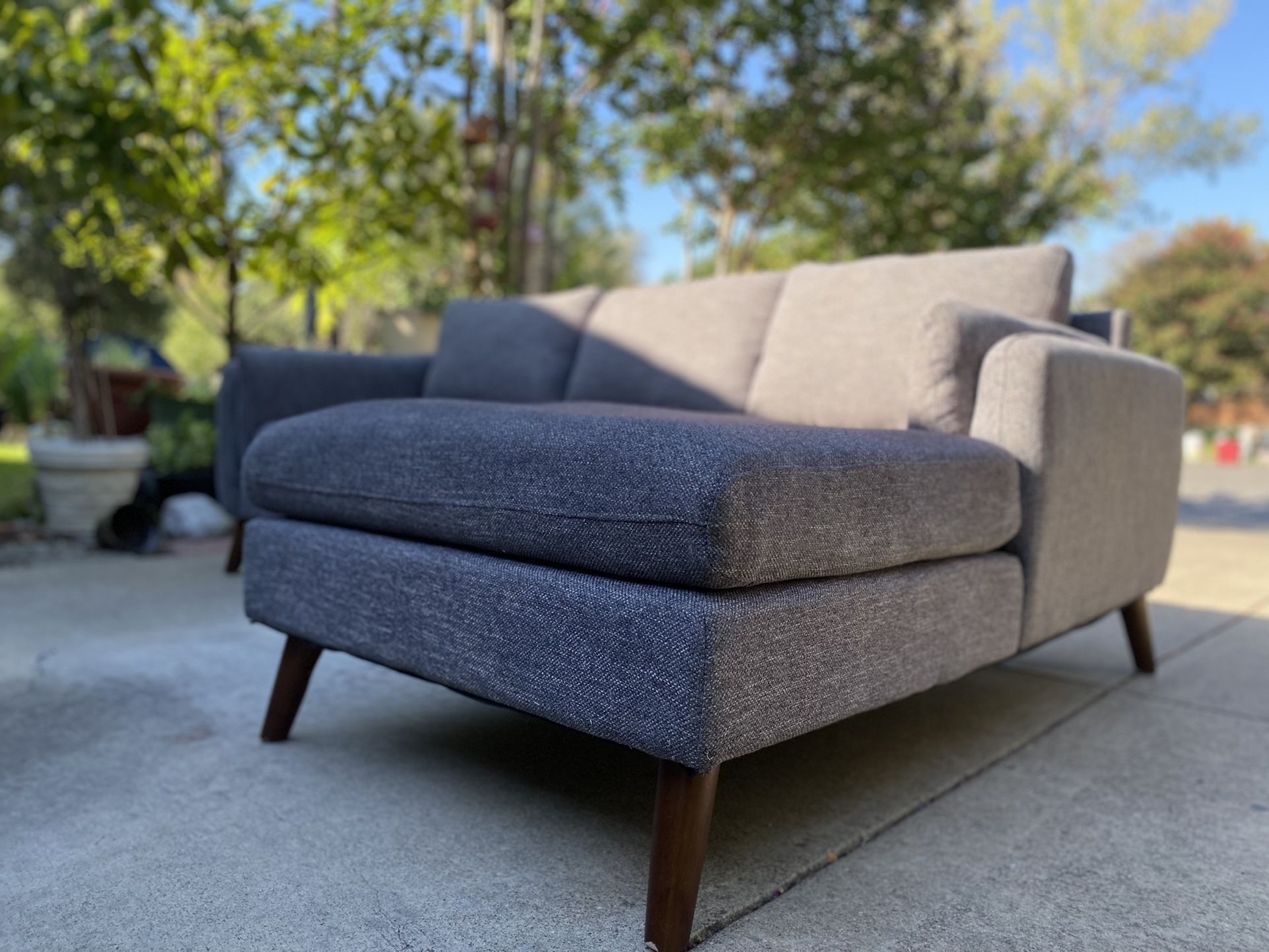 Modern Grey Sectional Sofa With Chaise Lounge - Wayfair