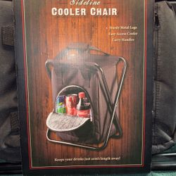 Sideline cooler chair,  2   Posts , sturdy metal legs, easy access cooler carry handles new