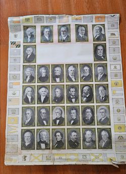 Vintage 1920s Presidential chart with world maps