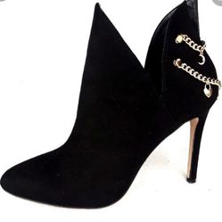 BCBG Lexi Black Suede Ankle Boot 9B NEW