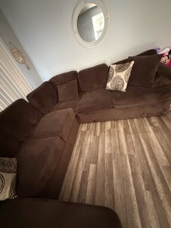 Brown Microfiber Sectional Sofa