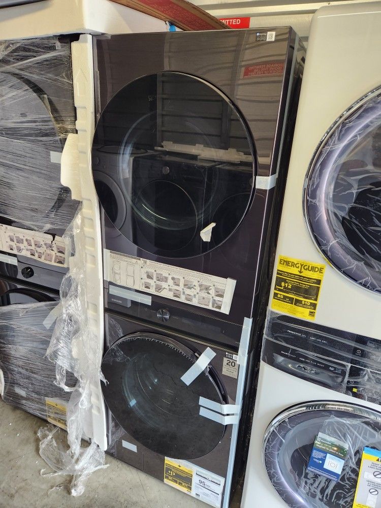 Samsung Bespoke Stackable Washer And Gas Dryer
