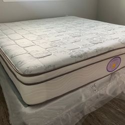 New King Mattress And Box Springs Bed Frame Is  Not Included 