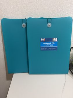 2 New blue backpack top loading file paper organizer