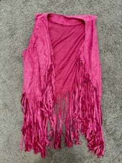 Hot Pink Fringe Vest Size Large