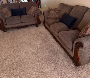 Brown Sofa & Loveseat Set for Sale