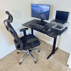 Computer desk & ergonomic chair