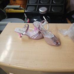 Golden Pink Heels Size 7