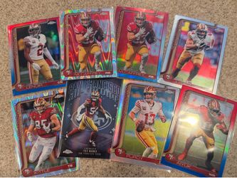2025 Topps Chrome 49ers Lot of 8 cards Purdy, McCaffery, Fred Warner case hit