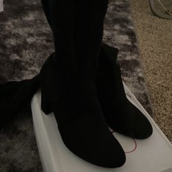 Knee High Black Heel Boots 