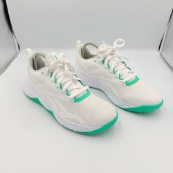 Reebok White and Green Training Sneakers