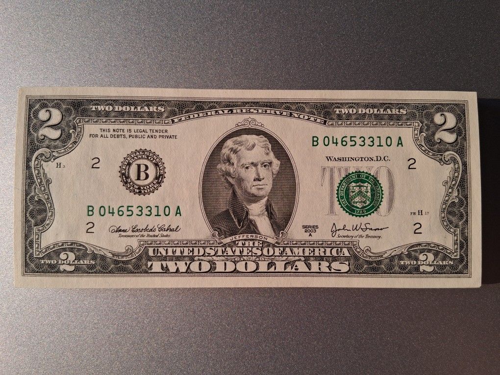 Lot of 91 Uncirculated $2 Bills - 2003A Series