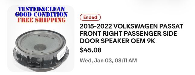 VW DOOR SPEAKER 2015-2022