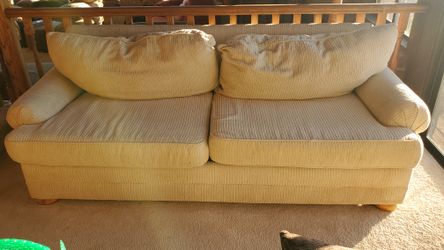 Beige Upholstered Sofa