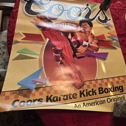 Vintage Coors Karate Kick Boxing Poster 