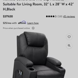 Black Heated Recliner Chair