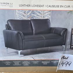 Simon li 2024 leather loveseat costco
