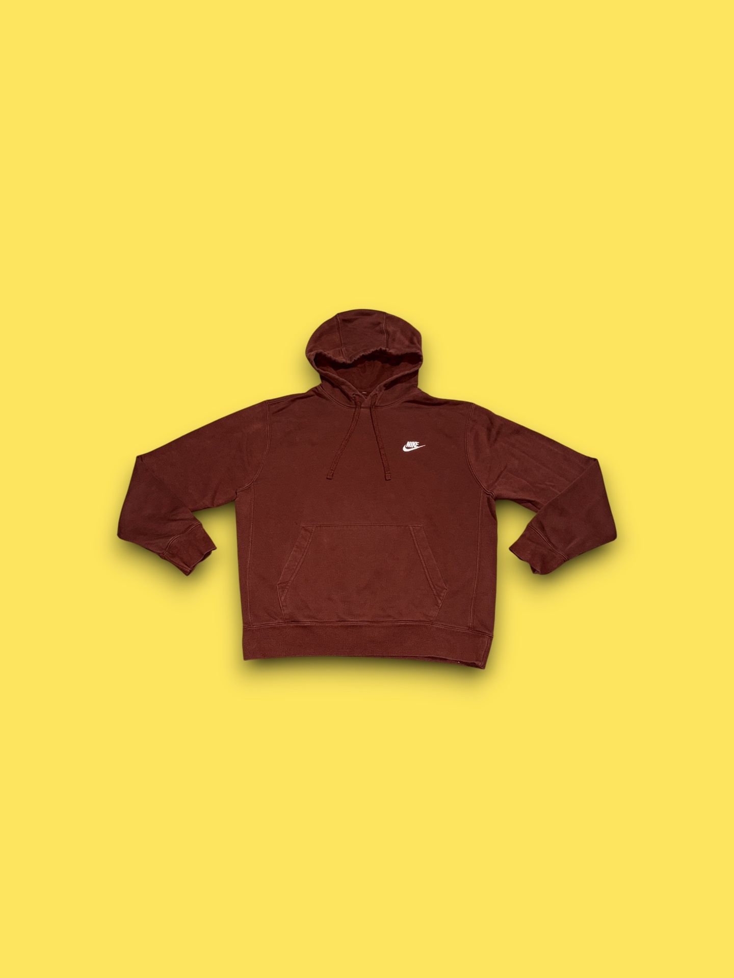 Nike sportswear club fleece pullover hoodie brown men’s medium